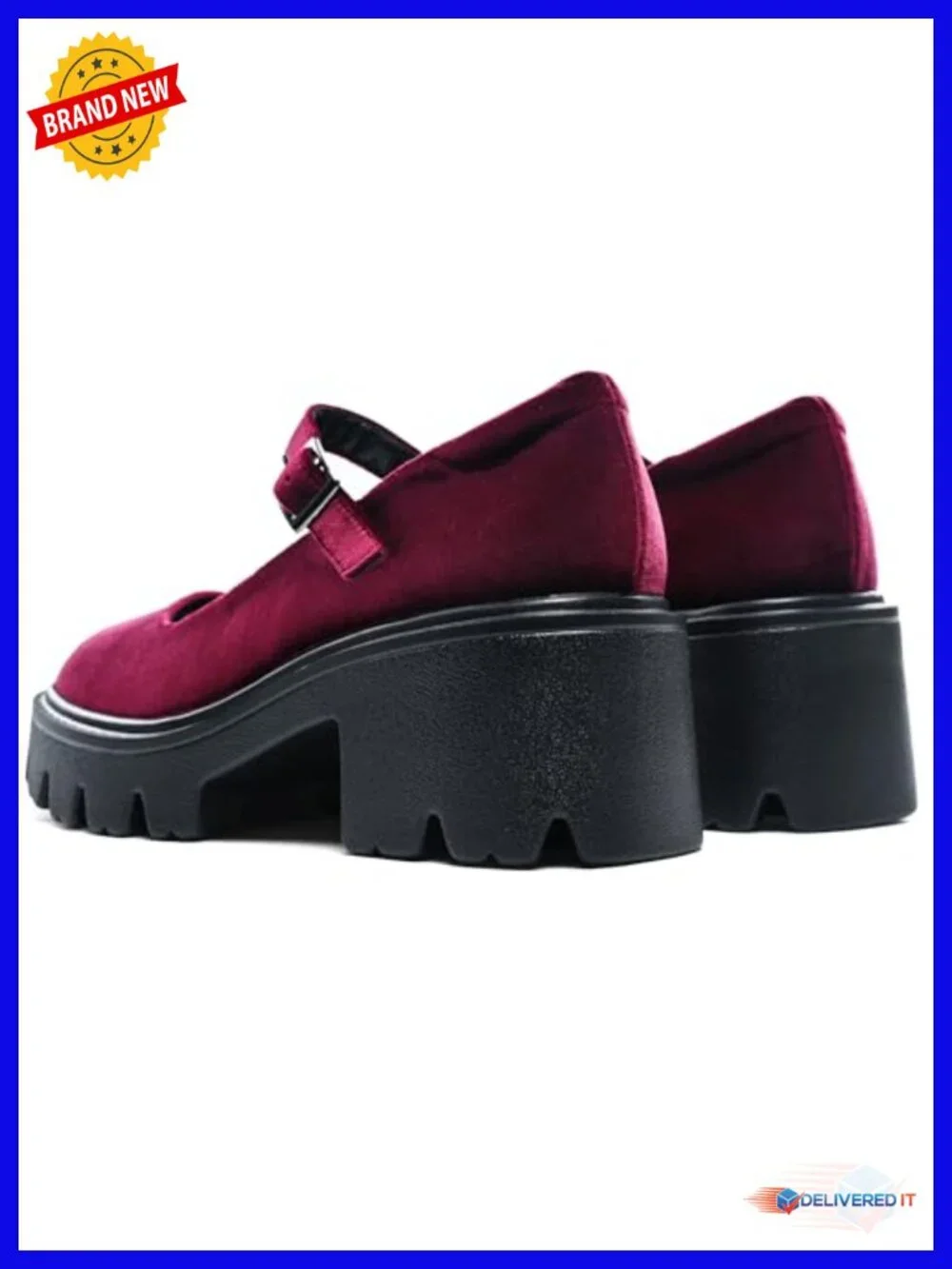Thick-Soled Mary Jane Platform Pumps with Adjustable Ankle Strap Block Heel